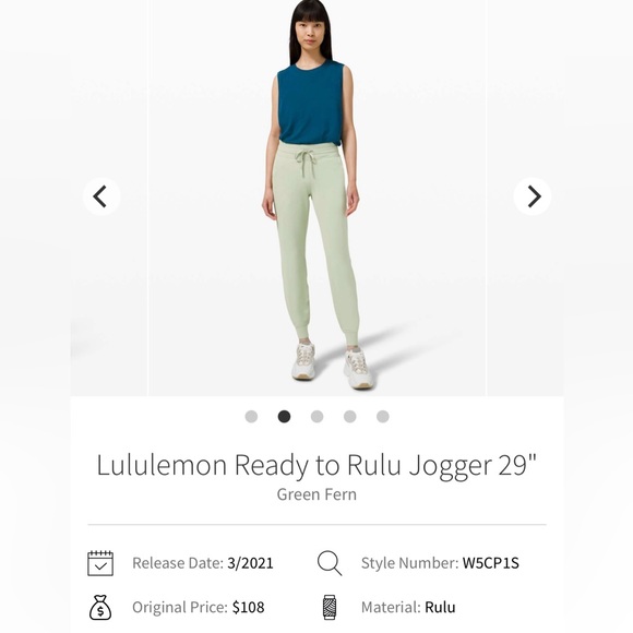 NWT Lululemon Ready To Rulu Joggers Green Fern Size 6 - Picture 5 of 10